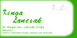 kinga lancsak business card